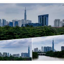 Vincom Landmark 81 (tallest building in SE Asia) pops up around every corner — Saigon River, Vietnam