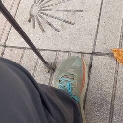 Sitting on a park bench while Melanie goes to the farmacia