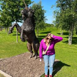 Silly Gab pretending to be a unicorn, Scotland's national animal!