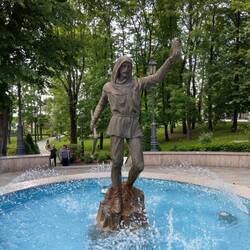 Brunnen mit Bergarbeiter