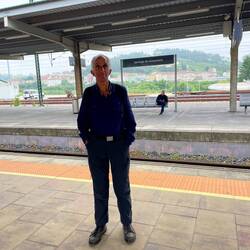 Misty grey morning at santiago station