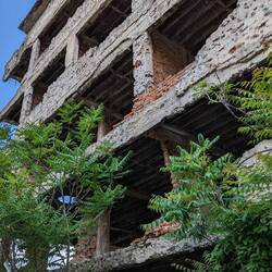 Häuser zerstört im Bosnien Krieg