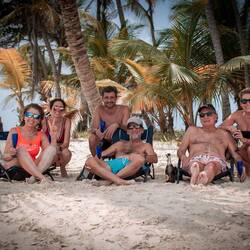 Friendly Colombians on the beach
