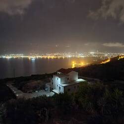 The port lights at night, from our Villa