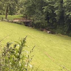 A pretty view with a creek.  Not many creeks and rivers on the Camino