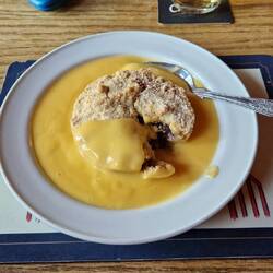 Outstanding apple and blackcurrant crumble!