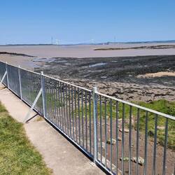 Black rock viewing platform with old M4, now M48 bridge, in the distance