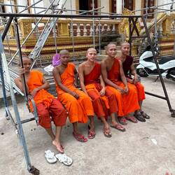 We chatted with them and they've been monks for six years