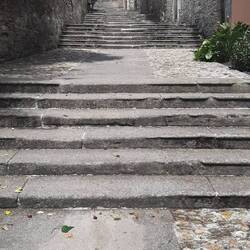 Up the steps to old town in Sarria