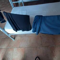 My improvised washing line hastily put up when it rained and we all rushed to bring in our washing