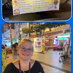 Roti - bananas and nutella - MUCH better than bugs!