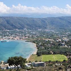 View of a war memorial cemetery near our villa
