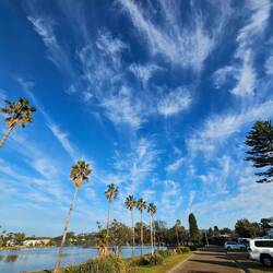 A wide angle photo of the clouds.