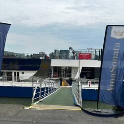 Cruise Ship Docked for the Day in Bratislava