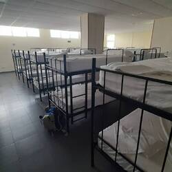 My bed in a rather large dormitory