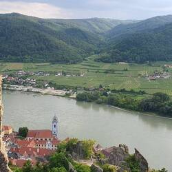 Blick auf dürnstein von der Ruine