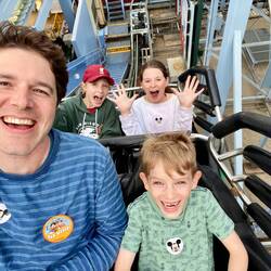Goofy's Sky ride was Leo and Joy's first ever rollercoaster!