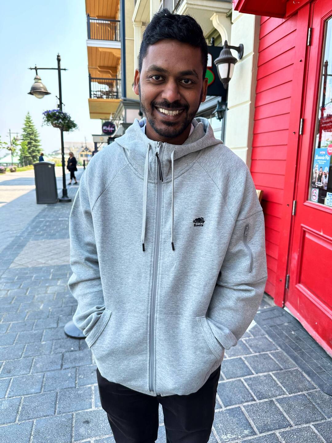 Our matching Roots hoodies as our keepsake from our honeymoon