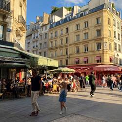 Colorful walk back home