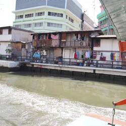 Scenes from the klong taxi that plies Klong Saen Saep.