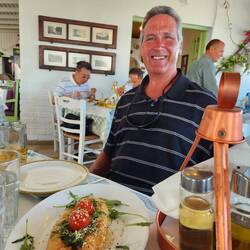 Dinner at Romantica -- this cheese & honey pastry was so good!