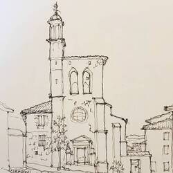 The church in Cirauqui from Casa Maralotx