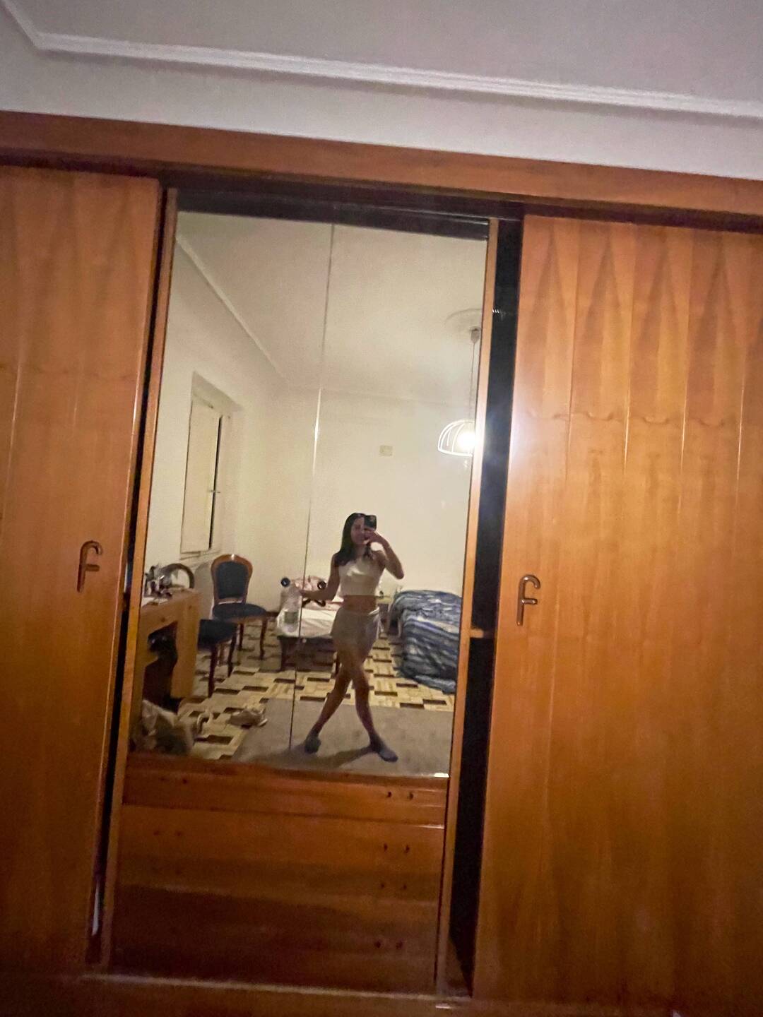 Our only full length mirror at the time