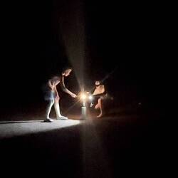 Lighting the sparklers