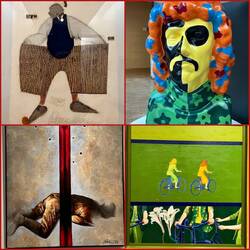 Kostüm, Selbstporträt, Heldentod, Fahrrad