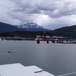Port of Skagway with our little Launch #9 heading to the harbor