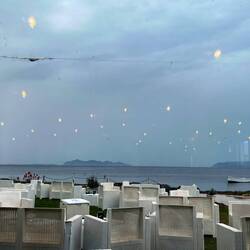 Our overcast restaurant view