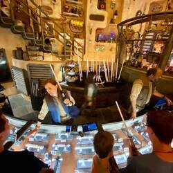 People selecting their $200 light sabres!