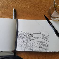 Sketched during dinner