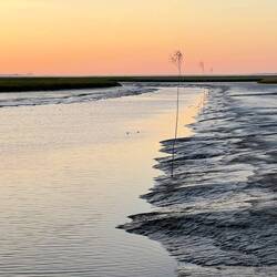 Sunset on the sea side of the Dyke