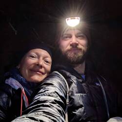 keeping close to persons with headlamp