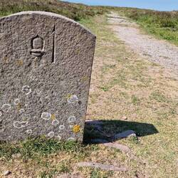 Ridge top milestones are useful for confirming Offa's Dyke direction