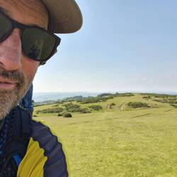 Pleasant soft grass route from Hay Bluff to Hay-on-Wye