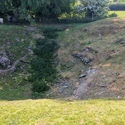 Ancient disused quarry on route down to Hay-on-Wye