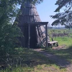 Meine bescheidene Hütte von letzter Nacht