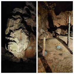 Kents Cavern; The Face / Stalagmites