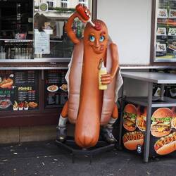 We spotted this lascivious looking figurine at a currywurst stand while walking to lunch.