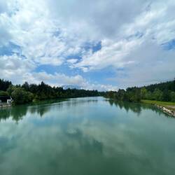 Blick über die Gail in Richtung karnische Alpen