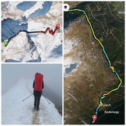 Links Routenteil 1 durch Schnee, rechts Routenteil 2 im Harz 🤣