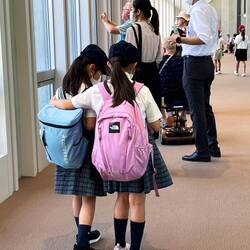 Classmates at the museum