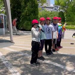 This school group brought cranes