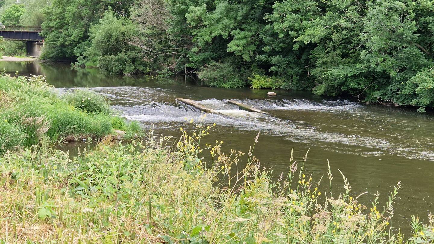 Weir on the river Severn which runs past the campsite