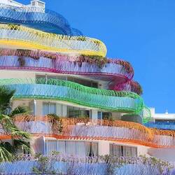 Funky building near marina