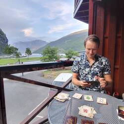 Lovely view from our hotel room for some cards