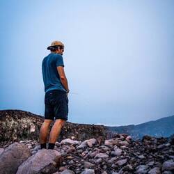 der Vulkan wird fachmännisch gelöscht