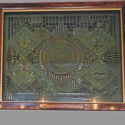 Hanging on the wall at the Kelham Island Museum café. Homage to the area's industrial roots.